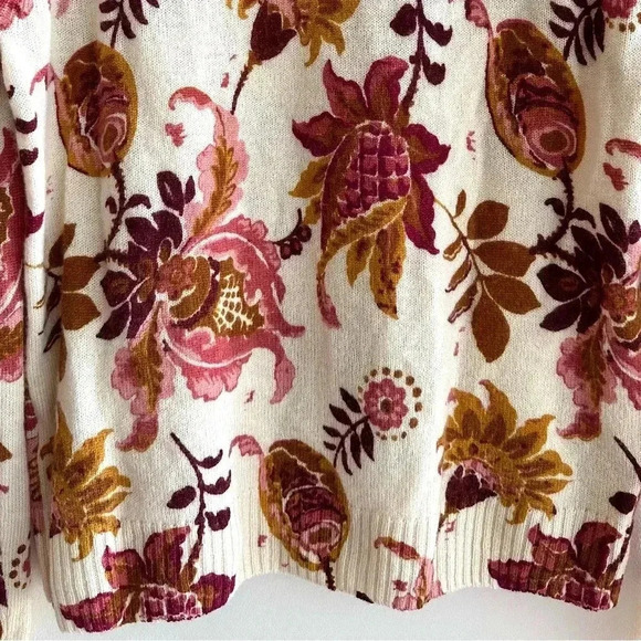 Spartina 449 Fall Floral Crewneck Sweater, Size Medium - Picture 11 of 16